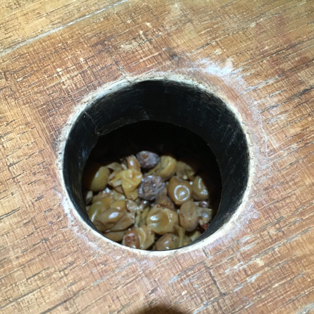 Grape skins in a barrel, skin maceration