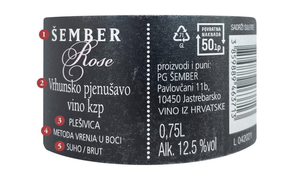Croatian sparkling wine label